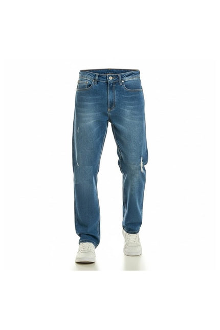 Calça Masculina Reta com Puídos - Jeans Médio - www.latifundio.com.br