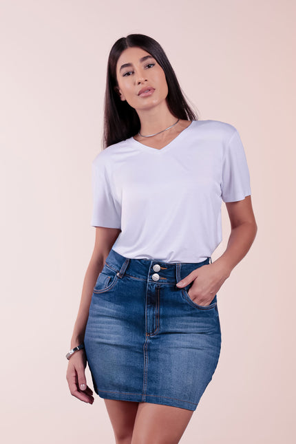 Saia Jeans - Jeans Médio - www.latifundio.com.br