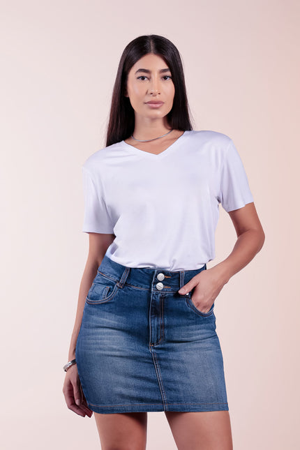 Saia Jeans - Jeans Médio - www.latifundio.com.br