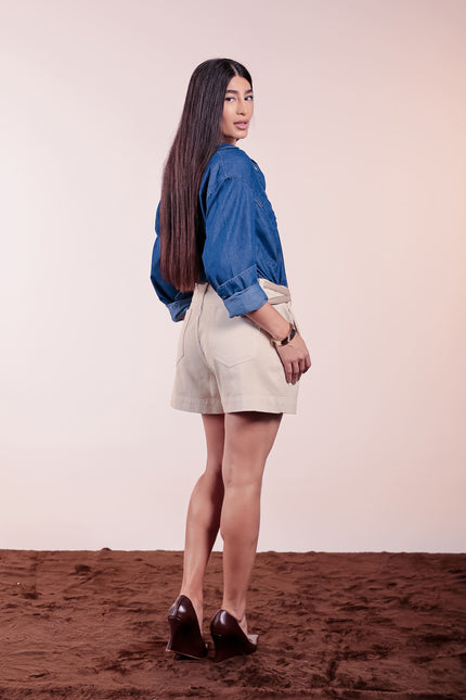 Short Feminino Meia Coxa - Off White - www.latifundio.com.br