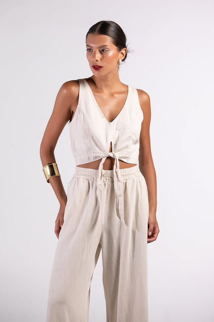 Top Feminino Laço - Cru - www.latifundio.com.br