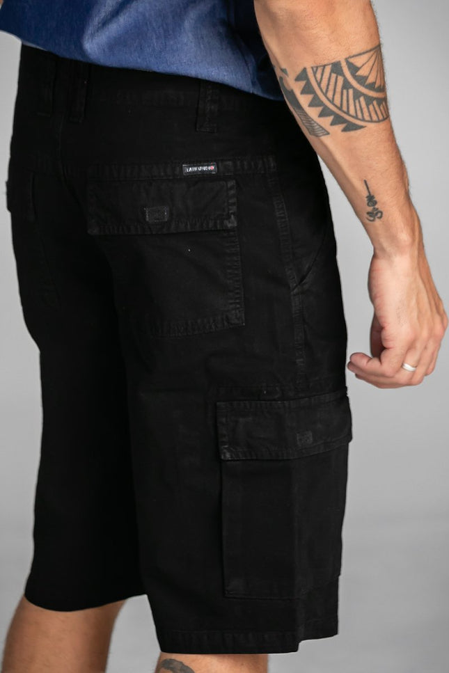 Bermuda Cargo Masculina Sarja - Preto