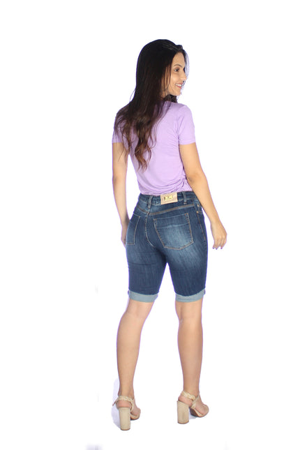 Bermuda Jeans Justa Barra Dobrada - www.latifundio.com.br