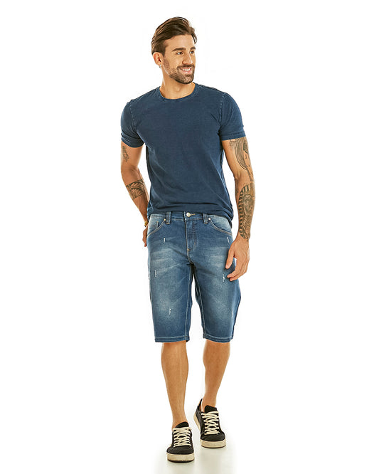 Bermuda Masculina Jeans Stonada