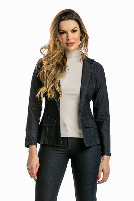 Blazer Boyfriend Jeans Escuro - www.latifundio.com.br