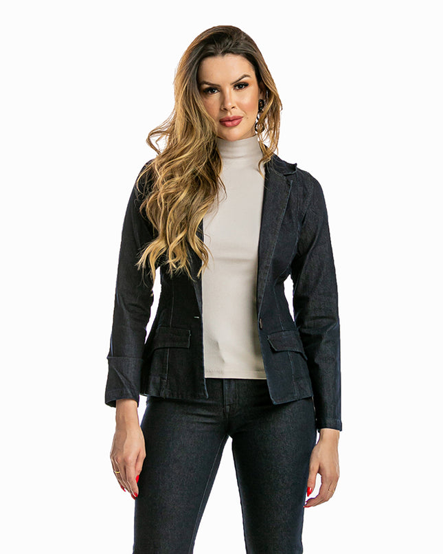 Blazer Boyfriend Jeans Escuro - www.latifundio.com.br