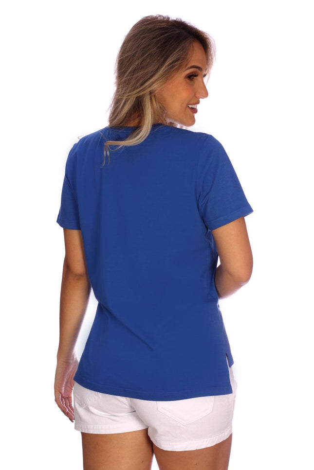 Blusa Básica Feminina - Azul - www.latifundio.com.br