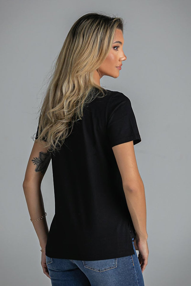 Blusa Básica Feminina - Preto