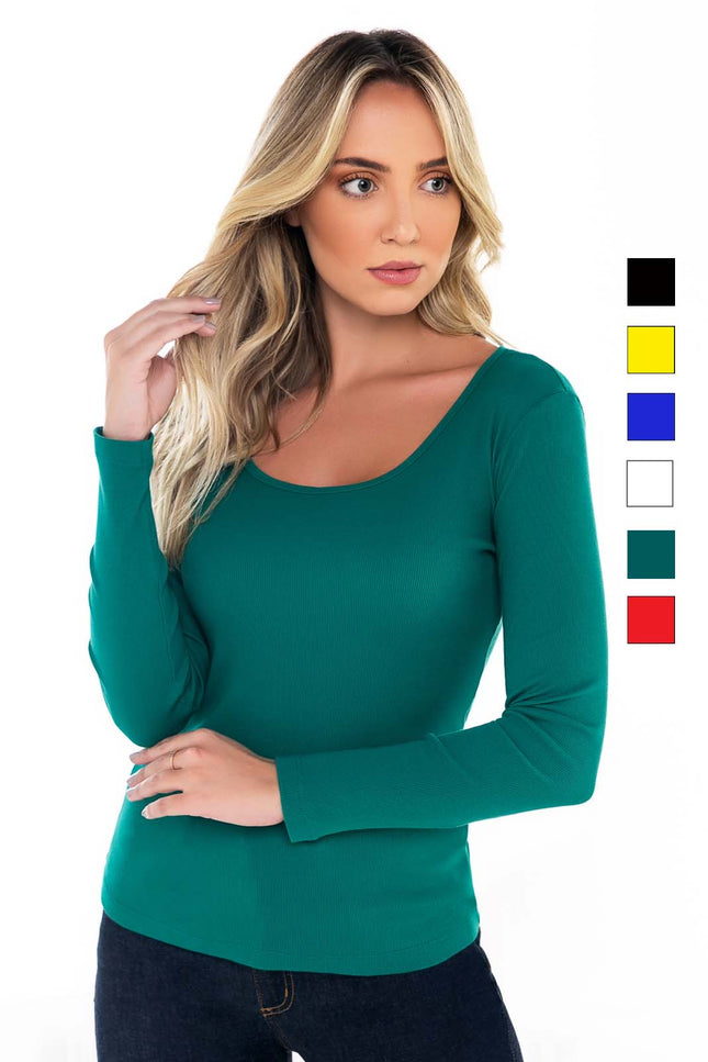 Blusa Básica de Manga Longa - www.latifundio.com.br