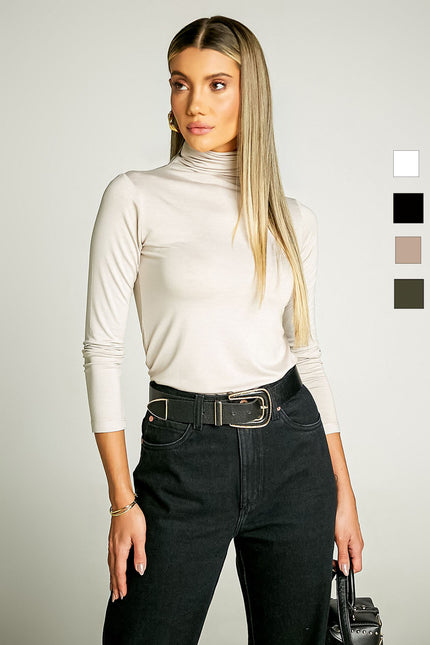 Blusa Feminina Gola Alta Manga Longa