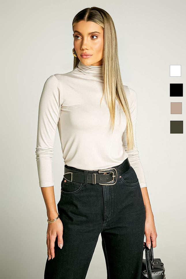 Blusa Feminina Gola Alta Manga Longa