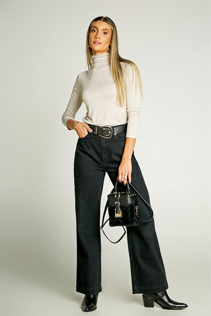 Blusa Feminina Gola Alta Manga Longa
