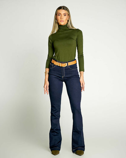 Blusa Feminina Gola Alta Manga Longa