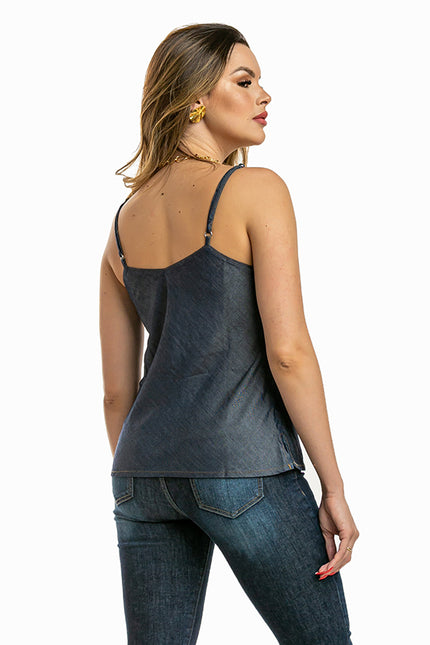 Blusa Feminina Jeans de Alças