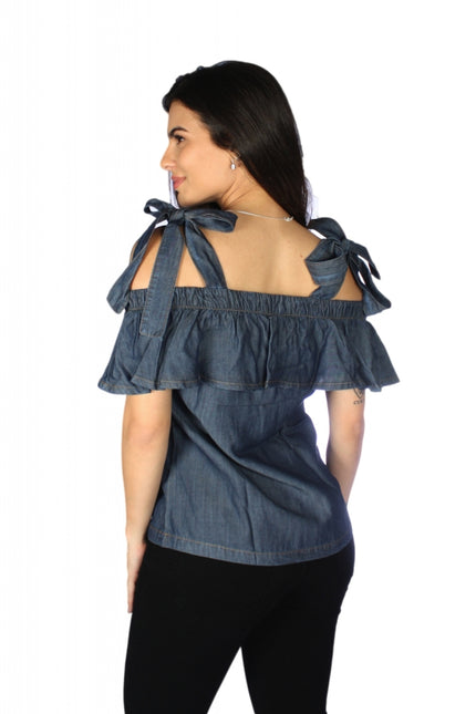 Blusa Jeans Feminina em Liocel - www.latifundio.com.br