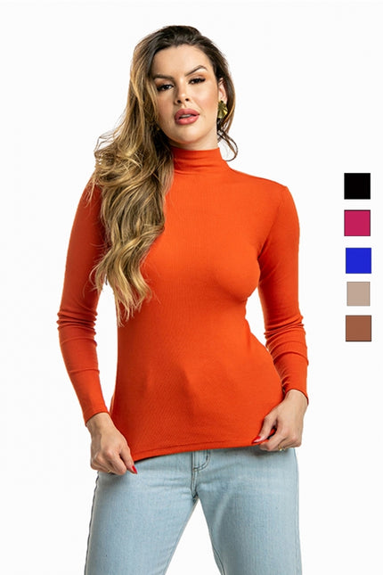 Blusa Manga Longa e Gola Alta