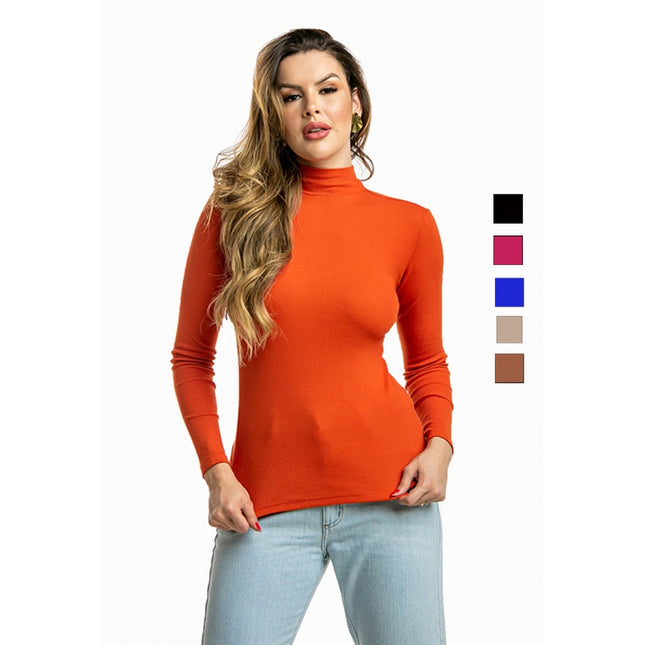 Blusa Manga Longa e Gola Alta