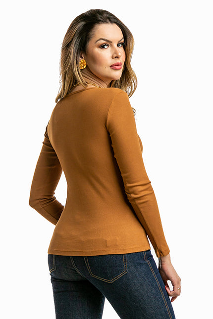 Blusa Manga Longa Gola U