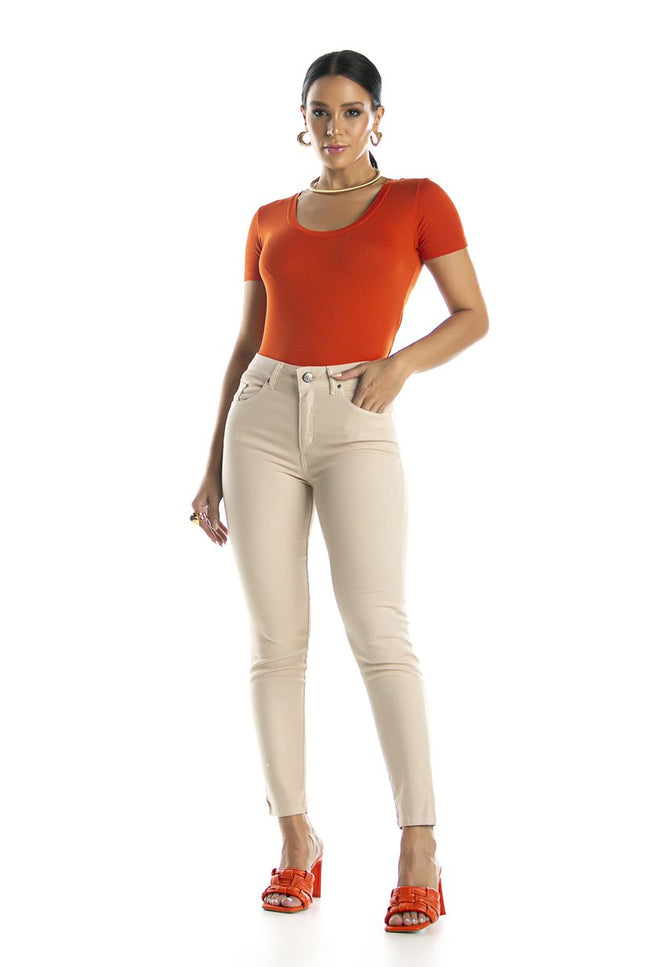 Calça Alta Cropped - Off White