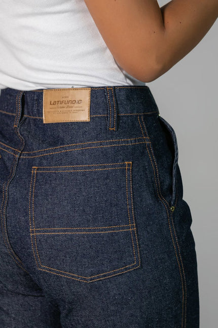 Calça Feminina Alta Wide Leg - Jeans Escuro