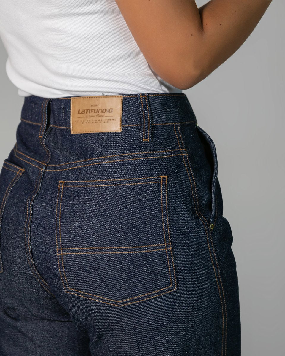 Calça Feminina Alta Wide Leg - Jeans Escuro