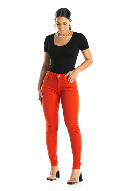 Calça Feminina Cigarrete Alta em sarja