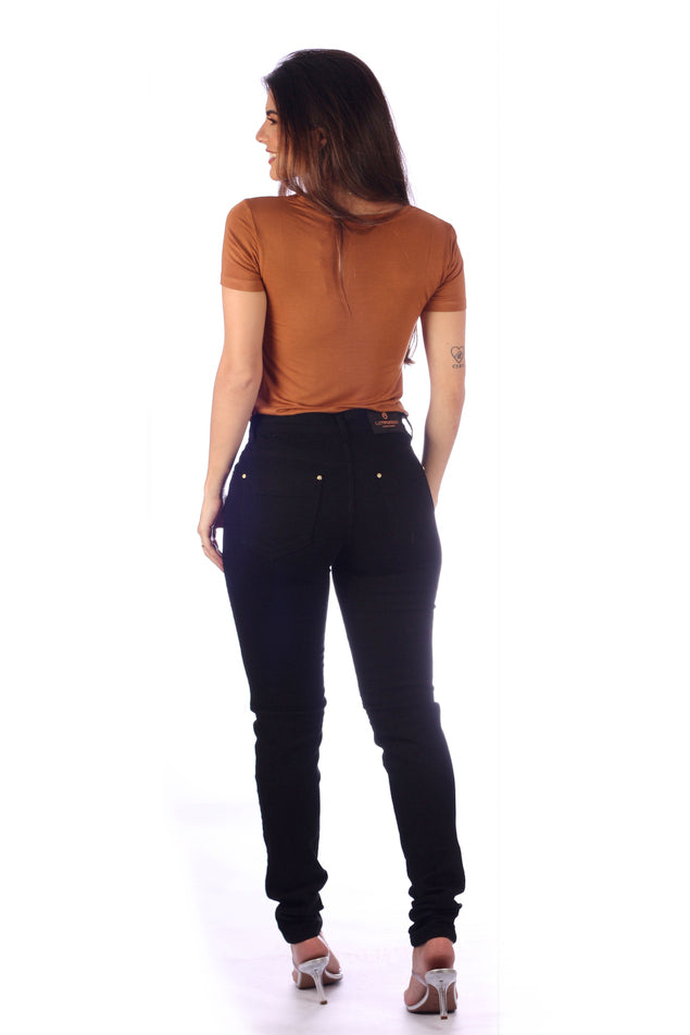 Calça Feminina Cigarrete Alta em sarja