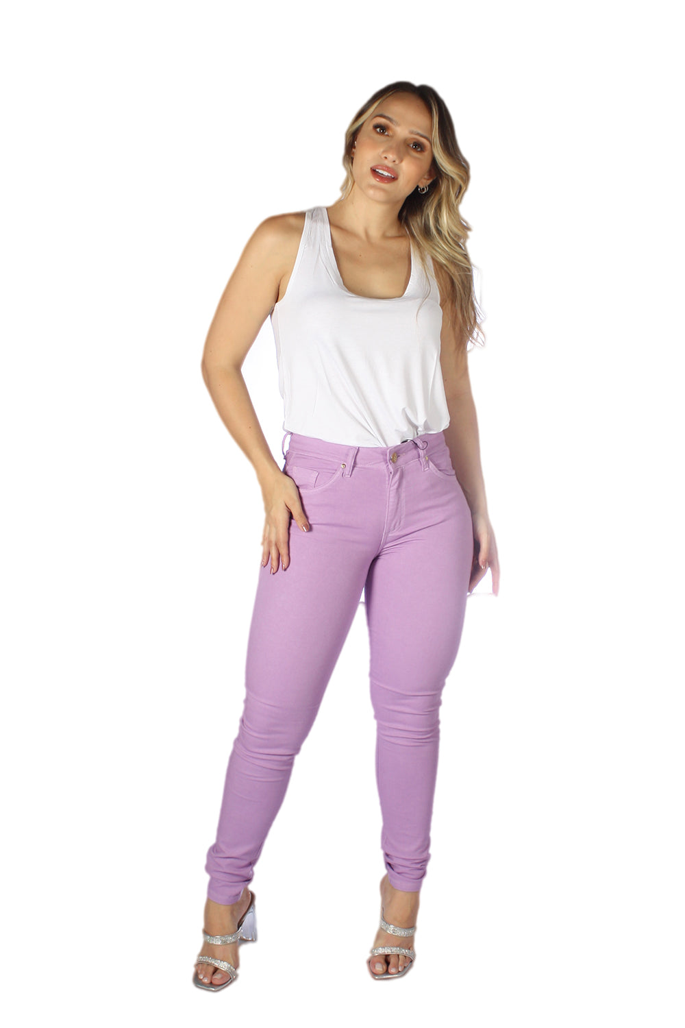 Calça Feminina Cigarrete Alta em sarja