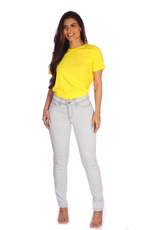 Calça Feminina Cigarrete Delavê Tradicional