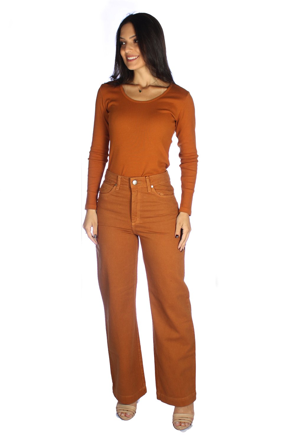 Calça Feminina Cintura Alta Wide Leg