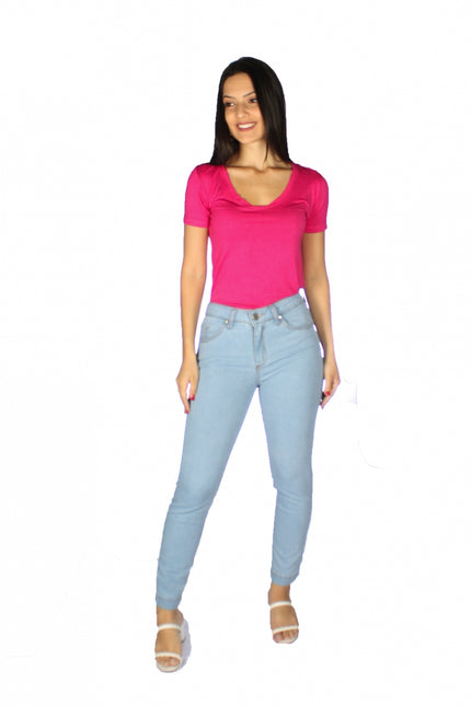 Calça Feminina Cropped Jeans Claro - www.latifundio.com.br