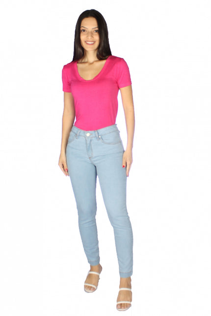 Calça Feminina Cropped Jeans Claro - www.latifundio.com.br