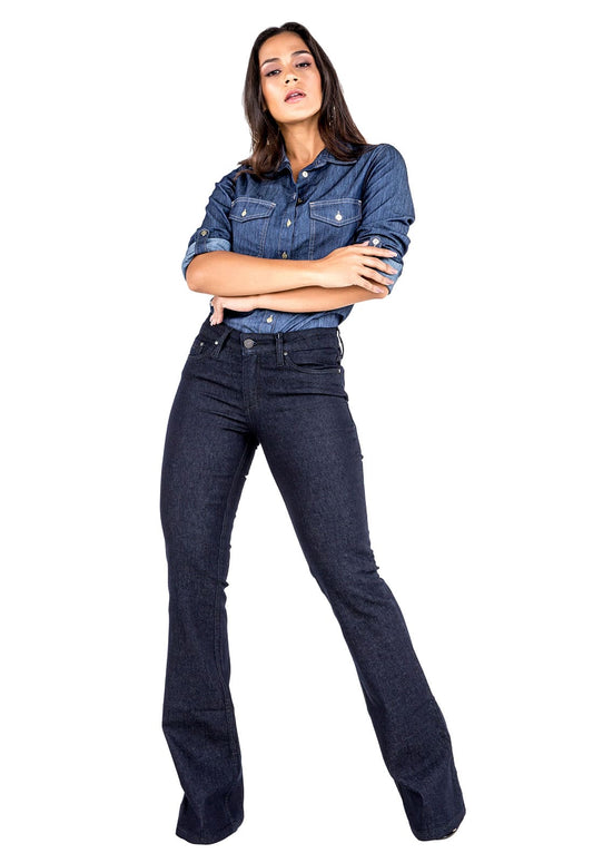 Calça Feminina Flare Tradicional Jeans - www.latifundio.com.br