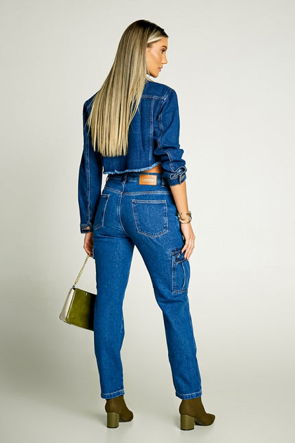Calça Feminina Jeans Cargo - www.latifundio.com.br