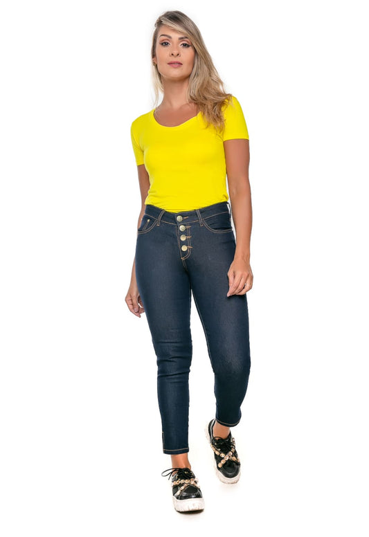 Calça Feminina Jeans Cropped Tradicional - www.latifundio.com.br