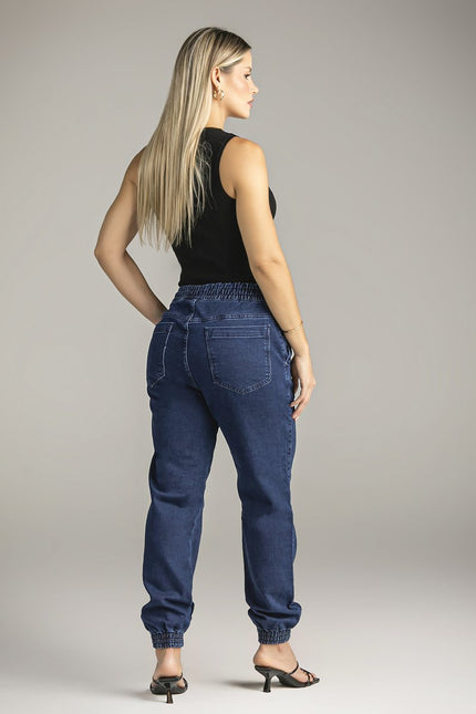 Calça Feminina Jogger - Jeans Escuro