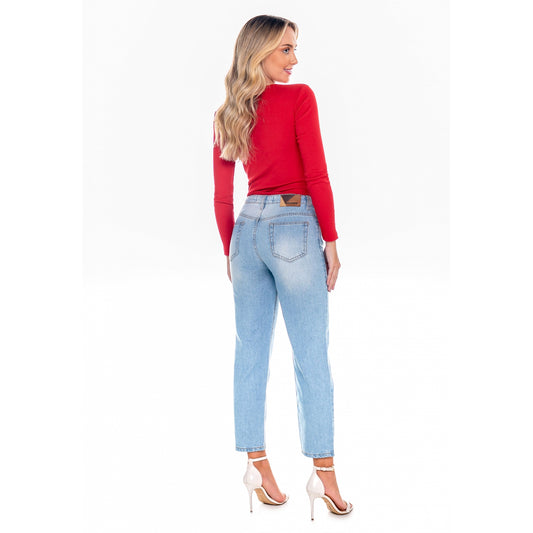 Calça Feminina Mom Jeans Claro - www.latifundio.com.br