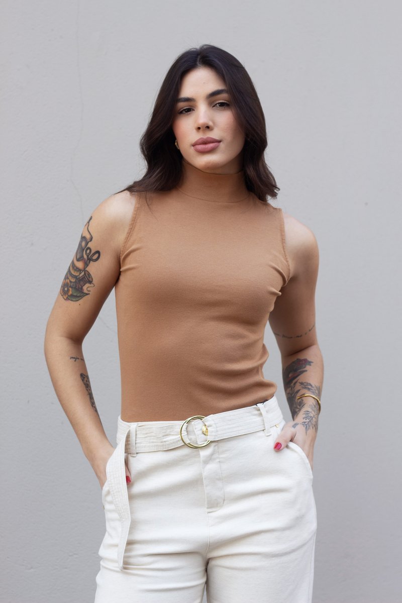 Calça Feminina Pantalona Cinto de Linho