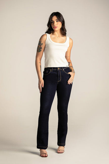 Calça Feminina Tradicional Alta Boot Cut
