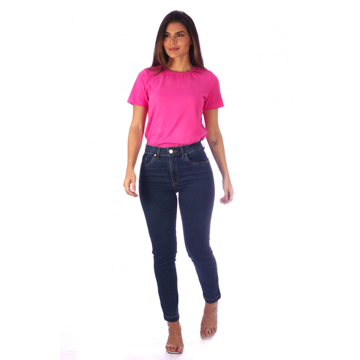 Calça Feminina Tradicional Alta Cropped - www.latifundio.com.br