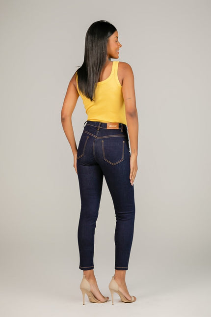 Calça Feminina Tradicional Alta Cropped