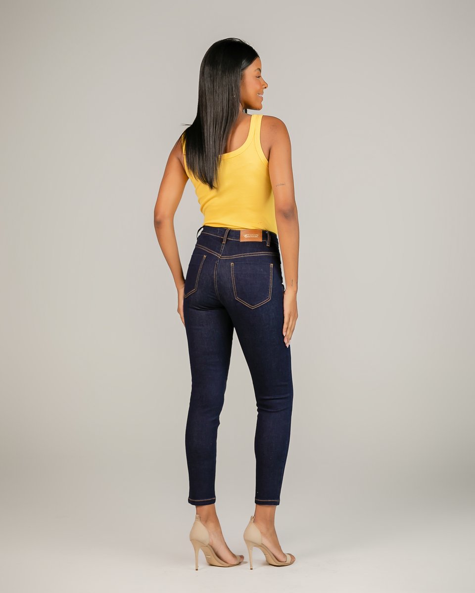 Calça Feminina Tradicional Alta Cropped
