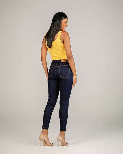 Calça Feminina Tradicional Alta Cropped