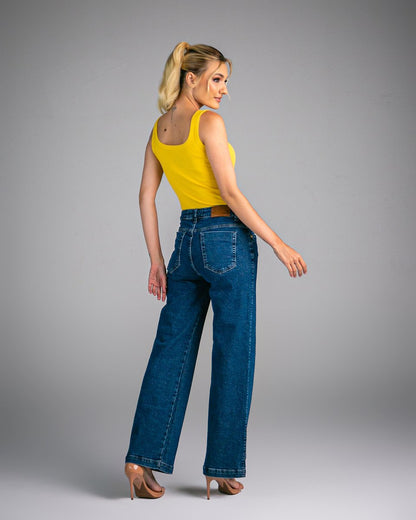 Calça Feminina Tradicional Alta Reta