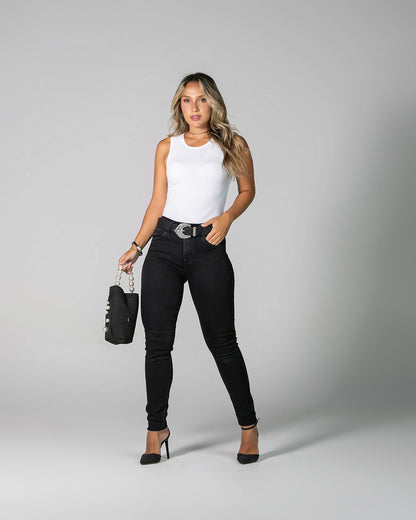 Calça Feminina Tradicional Alta Skinny - Black Jeans