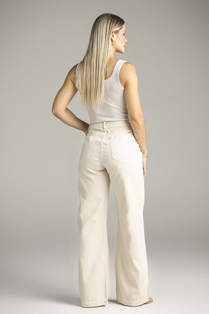 Calça Feminina Wide Leg com Bolso Chapado -