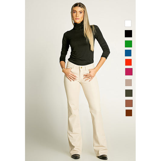 Calça Flare Alta Sarja