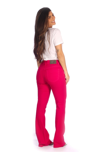 Calça Flare Alta Sarja