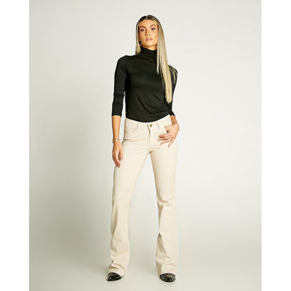 Calça Flare Alta Sarja