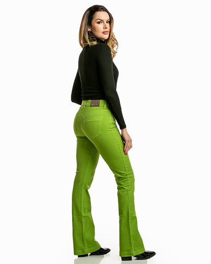 Calça Flare Alta Sarja